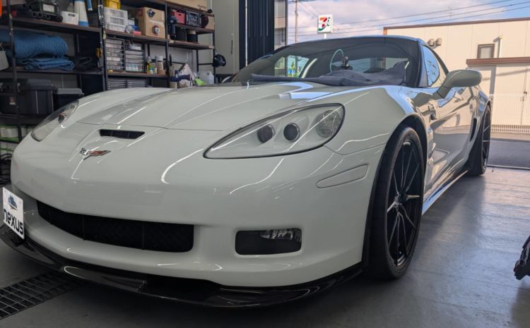 岡山市のお客様にフロントガラス飛び石修理　コルベット【nexus株式会社】