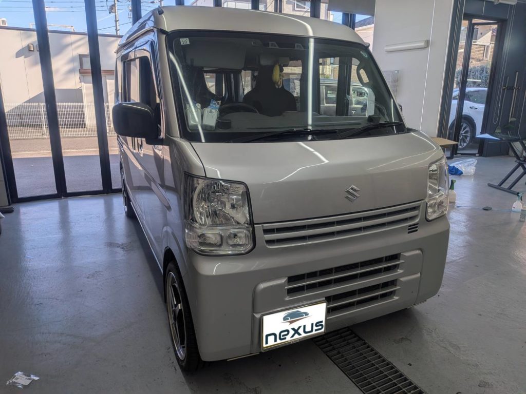 岡山市のお客様にフロントガラス交換　エブリィ【nexus株式会社】