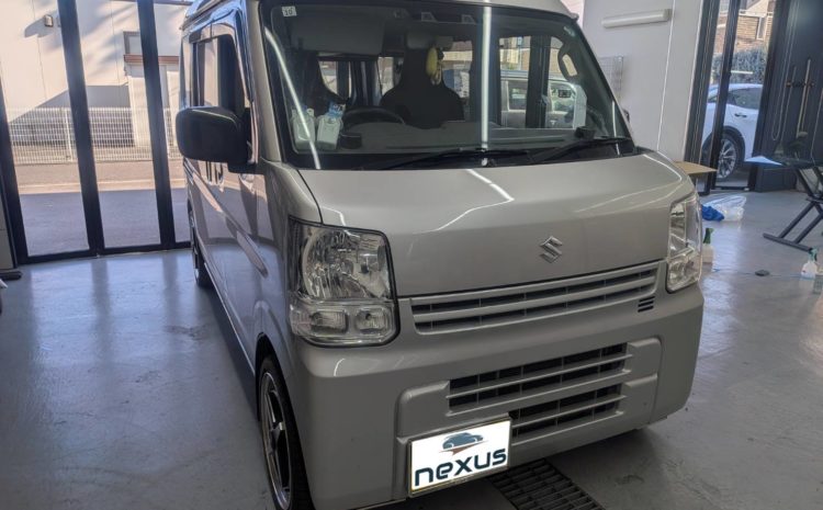 岡山市のお客様にフロントガラス交換　エブリィ【nexus株式会社】