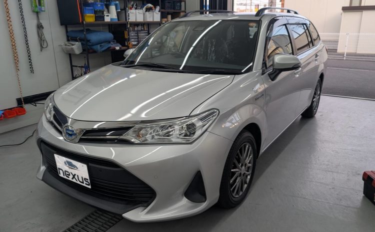 倉敷市のお客様にフロントガラス飛び石修理　カローラフィールダー【nexus株式会社】