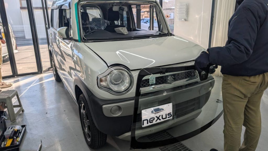 備前市のお客様にフロントガラス交換 ハスラー【nexus株式会社】