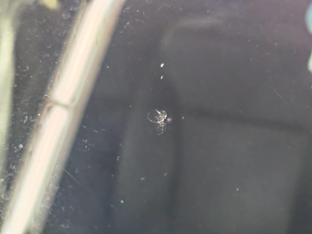 岡山市のお客様にフロントガラス飛び石修理 フィット【nexus株式会社】