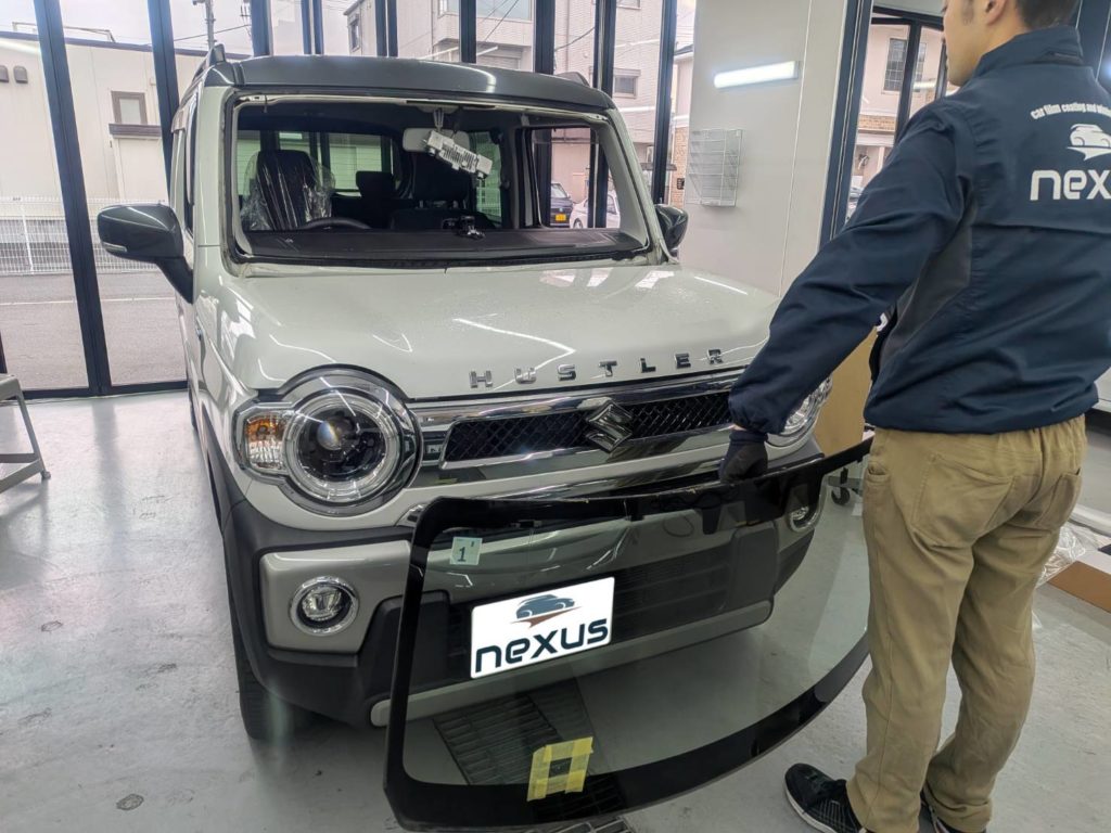 瀬戸内市のお客様にフロントガラス交換　ハスラー【nexus株式会社】