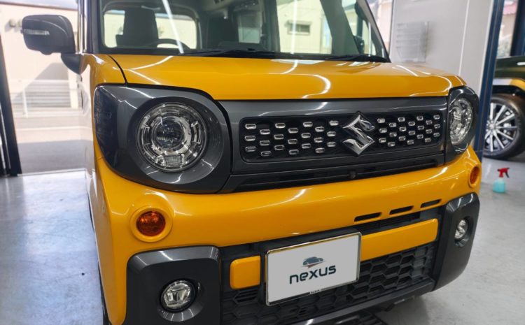 岡山市のお客様にフロントガラス飛び石修理　スペーシア【nexus株式会社】