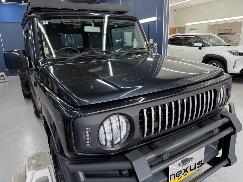 福山市のお客様にフロントガラス飛び石修理　ジムニー【nexus株式会社】